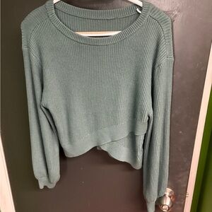Lulu Lemon Mint Green Crossover Women's Sweater Reversible